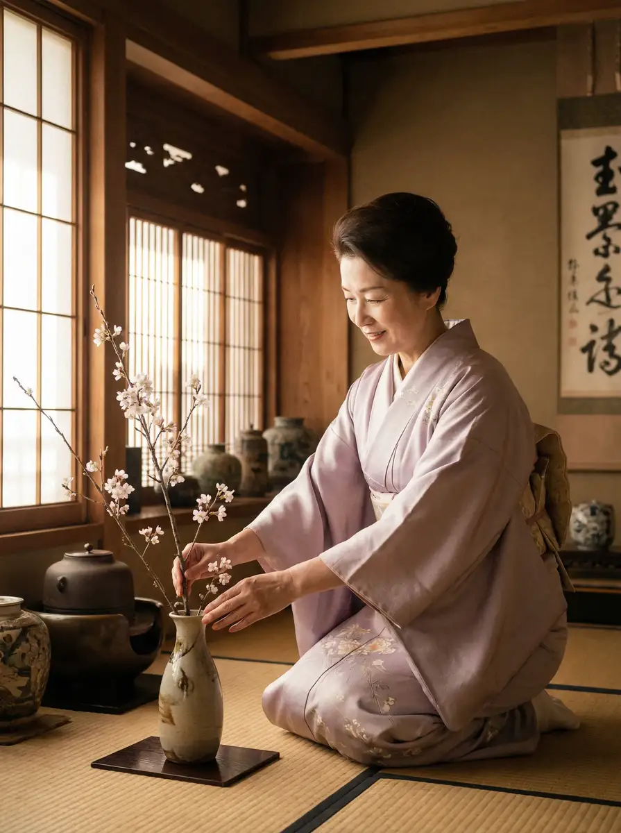 一位优雅的 茄子视频-高清茄子视频播放|免费在线影视资源站 在和室中插花